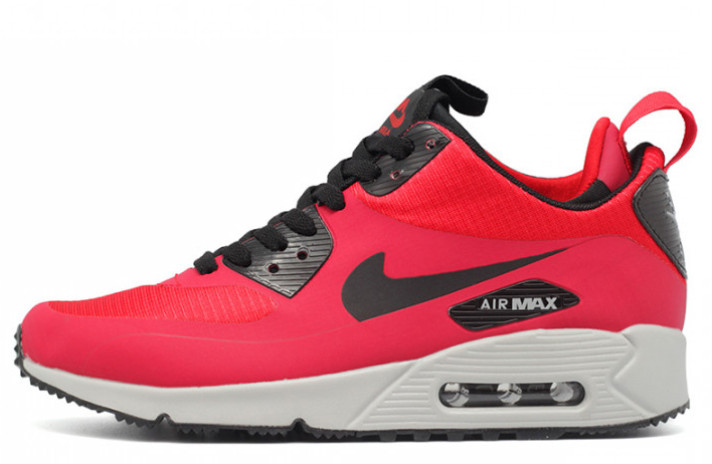 Кроссовки Nike Air Max 90 Mid Red Gym Black 806808-600 красные