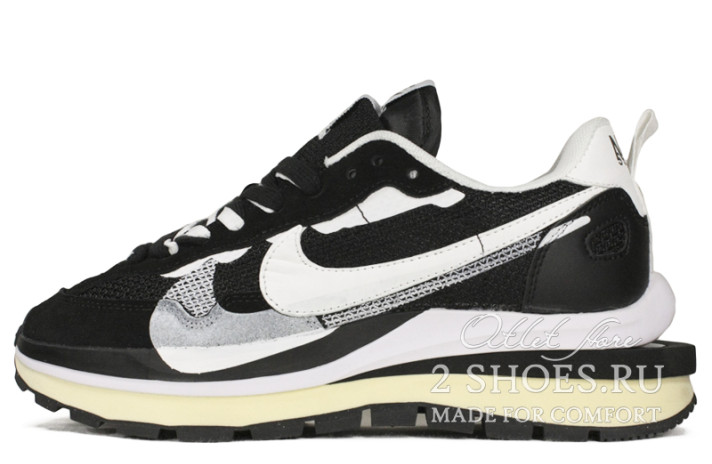 Кроссовки Nike Sacai Vaporwaffle Black White CV1363-001 черные