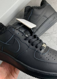 Кроссовки Nike Air Force 1 Low Winter Black Leather живое фото 3