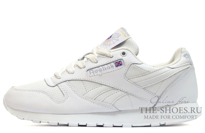 Кроссовки Reebok Classic White Winter Leather  белые, кожаные