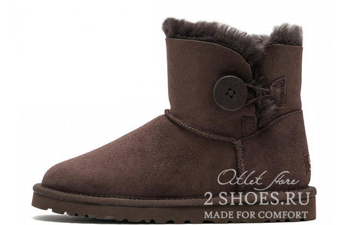 Ugg Australia Mini Bailey Button Сhocolate  коричневые